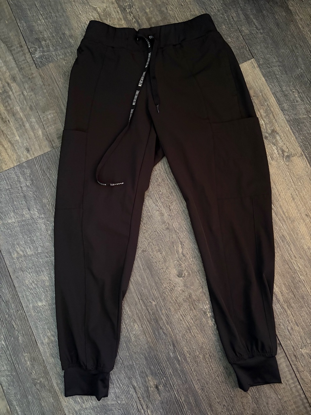 Med Couture Black Women’s Jogger Scrubs with Drawstring